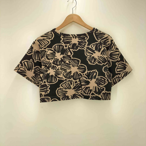 マックスマーラ MAX MARA 白タグ 総柄 クロップド フラワーペイント ジャージートップス レディース JPN:M